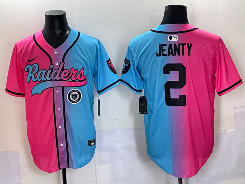 Men 2025 Oakland Raiders #2 Jeanty Blue pink Nike Limited NFL Jersey 009->oakland raiders->NFL Jersey